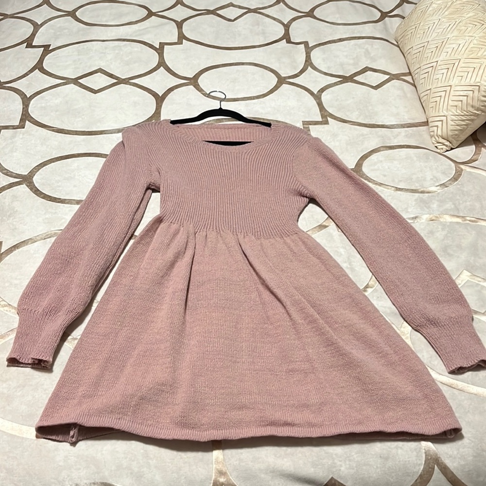 Pink sweater dress